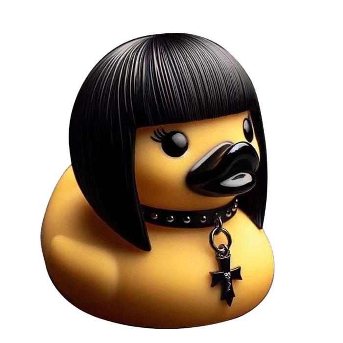 Goth-Resin Devil Ducks Rock Satan Punk Gothic Themed Party Decortative Prop For Room Decor Car Accessories Desktop Wine Cabinet