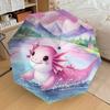 1PC Axolotl Lake Umbrella-8-Rib Reinforced Portable Folding Travel Suitable for All Seasons Outdoor Daily Use-G343