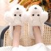 Fashion Winter House Warm Fur Slippers For Women Cute Dog Desginer Bedroom Flat Ladies Plush Shoes Indoor Cartoon Women Furry Slippers F