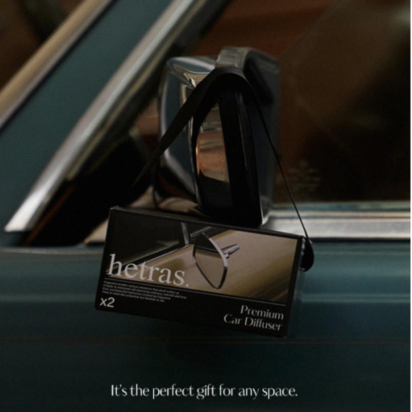 Hetras Car Air Freshener Diffuser 77ml 1+1 Set (5 Fragrance Options) Long-Lasting Car Perfume