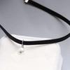 Chocker Pearl Collar Necklace Leather Rope Necklace Stainless Steel Metal Choker Collarbone Chain Neck
