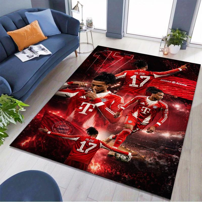 Michael Olise Bayern Munich No.17 Football Star Area Rug, Non Slip Floor Mat for Living Room Game Room Soccer Fan Decor