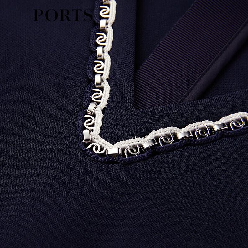 PORTS Women's Indigo Chain-Trim A-Line Dress