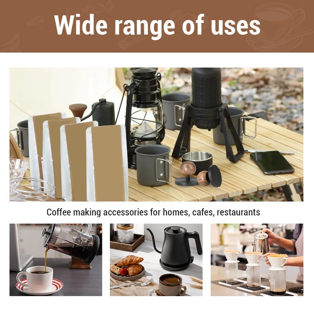 Spherical Wooden Handle Coffee Tamper Aluminum Alloy Coffee Tamping Tool  Coffee Making