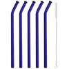 5pcs High Borosilicate Glass Straw Sets Reusable Bent Glass Straw Milk Tea Juice Cocktail Straw with Brush Party Bar Accessories