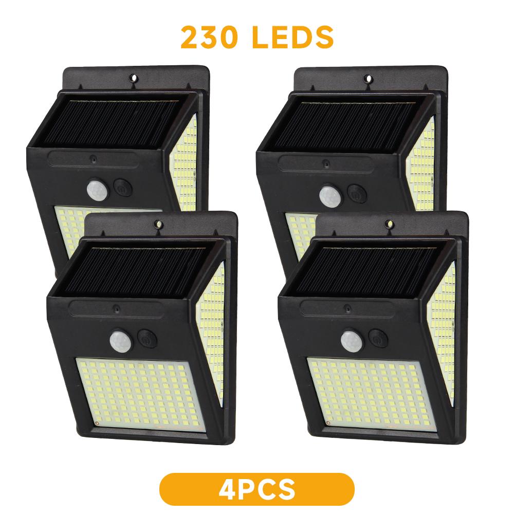 42/144/230 LED Solar Light PIR Motion Sensor Wall Light 4 Modes Solar Lamp Outdoor Waterproof Solar Courtyard Garden Wall Lamp