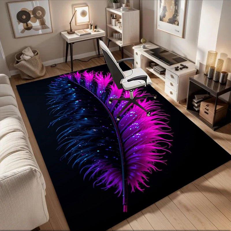 

Glowing Feather Wall Art Decor - Neon Pink & Blue Glowing Feather for Home Decor, Bedroom Decorations, Festival Party Supplies, Birthday Gif 60cm by 90cm