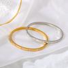 4mm Gold Color Stainless Steel Bangle For Women Square Zirconia Charm Openable Bracelets