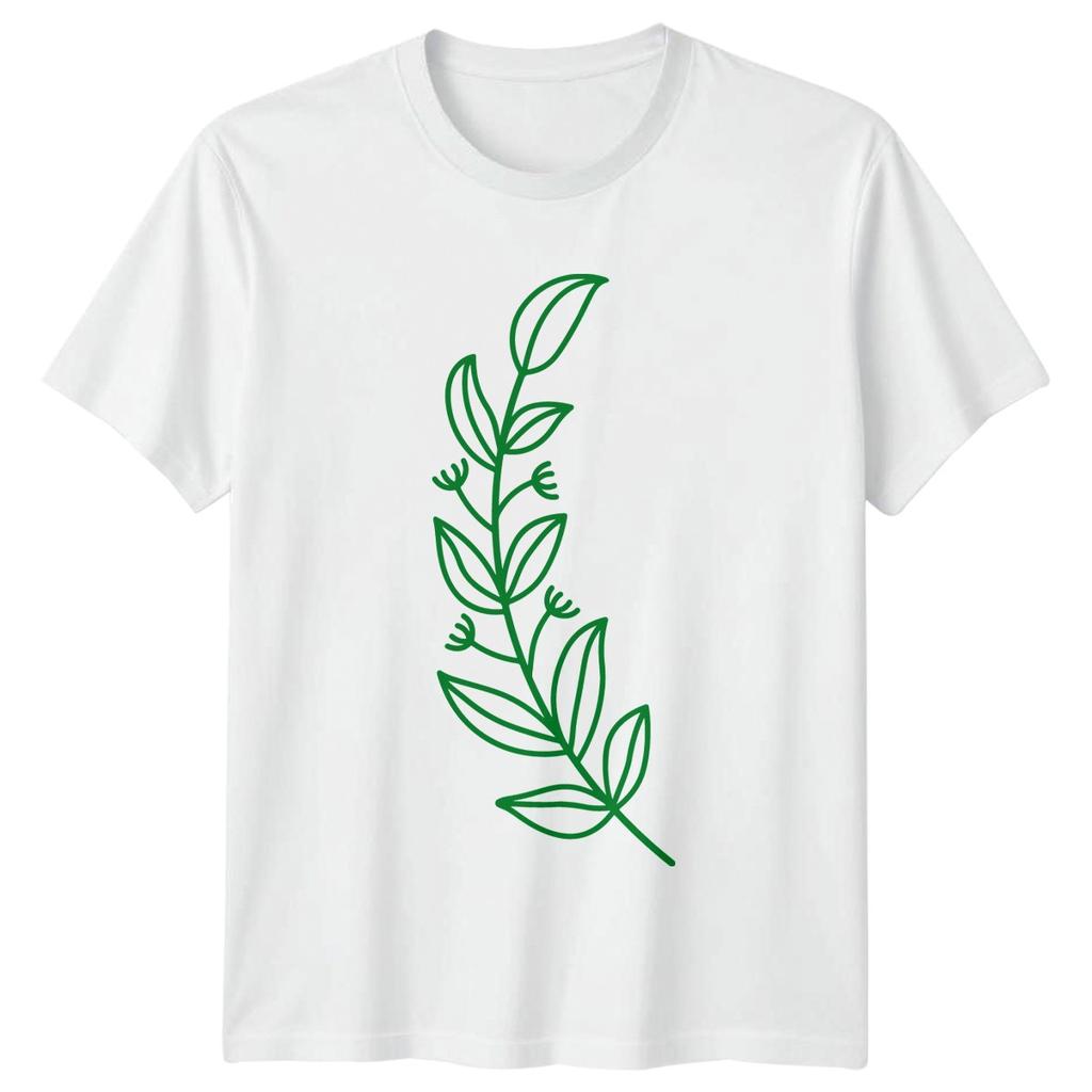 Hand Drawn Leaves TShirt Botanical Art Gardening Birthday Gift For Him And Her