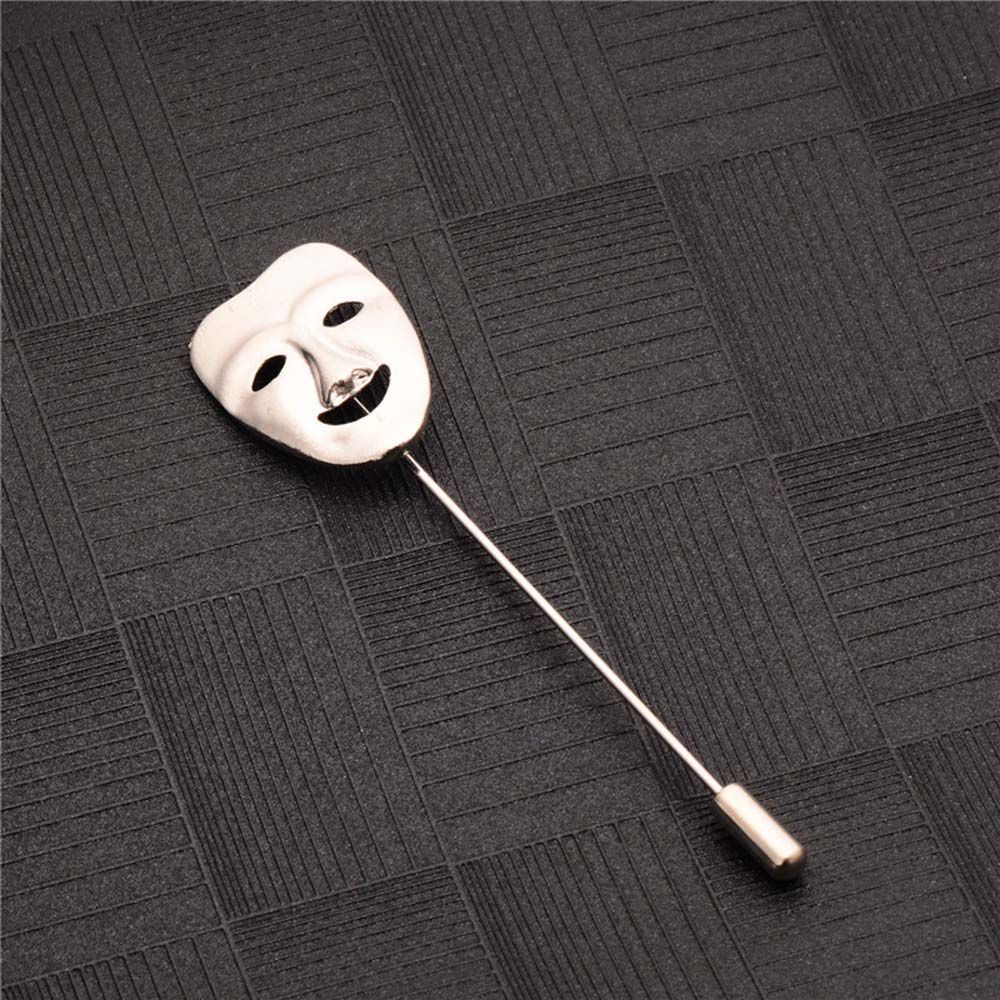 

Vintage Fashion Zinc Zinc Alloy Smile 3D Men s Face Gold Color Lapel Pin Brooches Pin Jewelry Mask серебряный