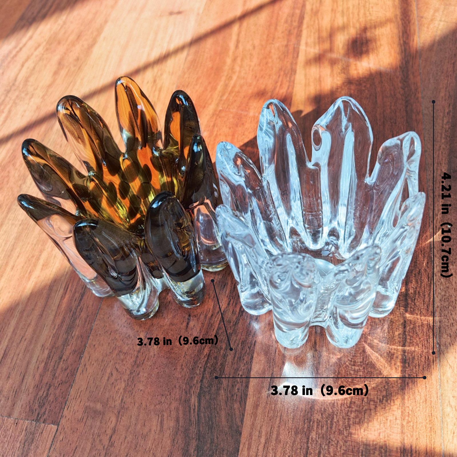 Hand-Blown Glass Candle Holder - Unique Artisan Gift for Home Decor (White,S) белый