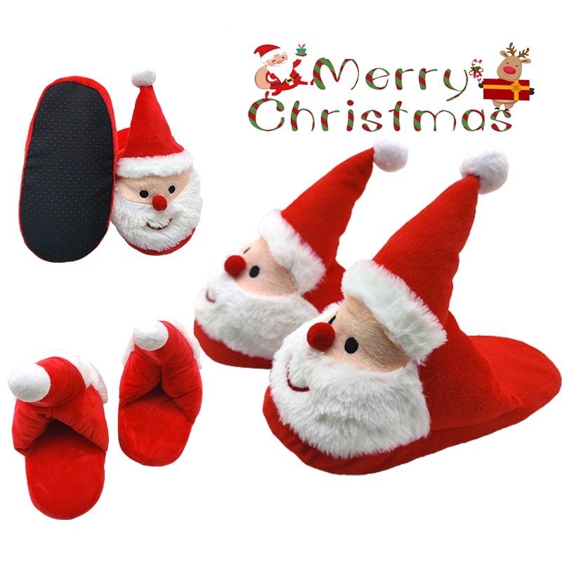 Christmas-themed Fuzzy Slippers For Kids And Women With Memory Foam And Anti-slip Sole