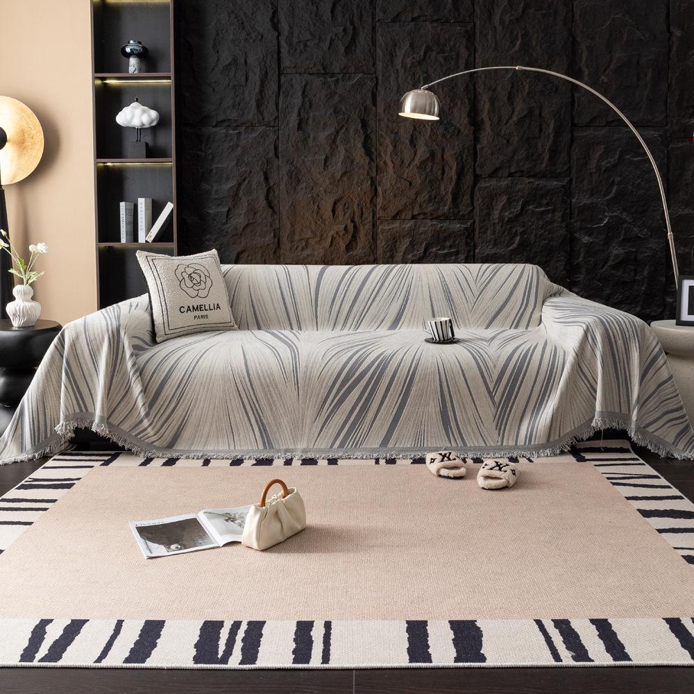 Chenilková látková pohovka deka Skandinávský styl Univerzální přehozy s třásněmi do obývacího pokoje Ochrana pohovky pro čtyři roční období