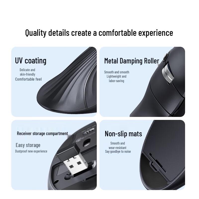 Ugreen MU008S Ergonomic Wireless Dual Mode Vertical Mouse