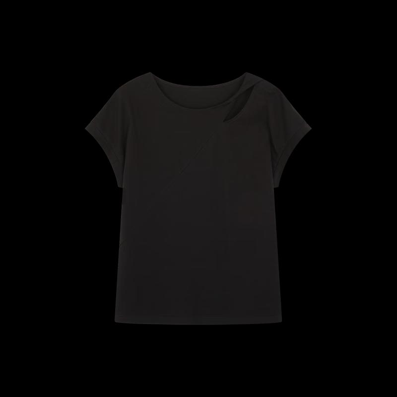 MohanyiMei Elegant Twisted Cutout Neck Short Sleeve T-Shirt