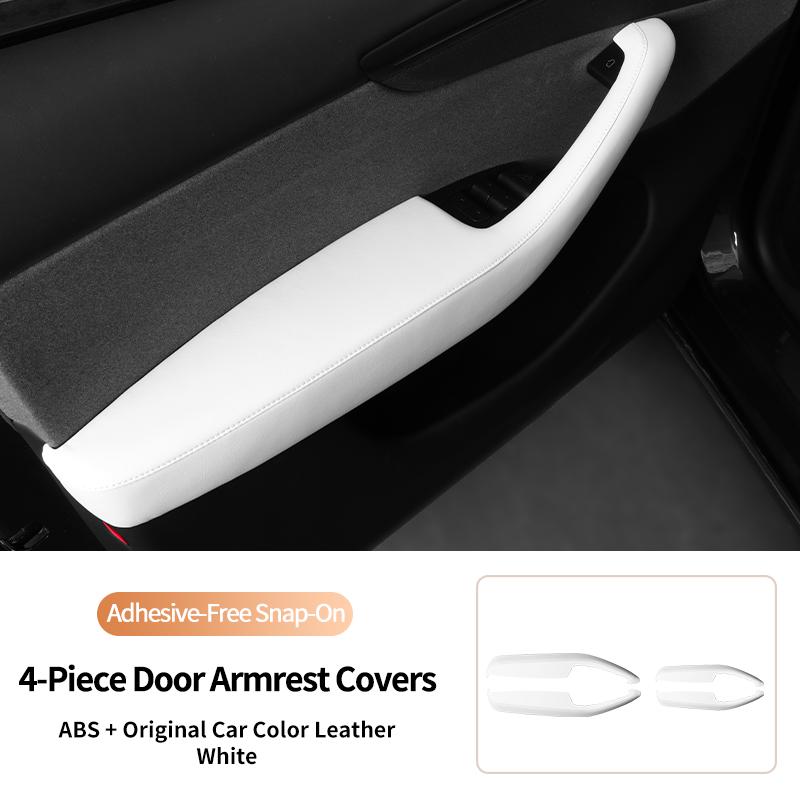 

Door Handle Protective Cover Boot For Tesla Model 3 Highland / Model Y Juniper 2025 Original Color Leather + ABS Car Accessories Model 3 Highland белый
