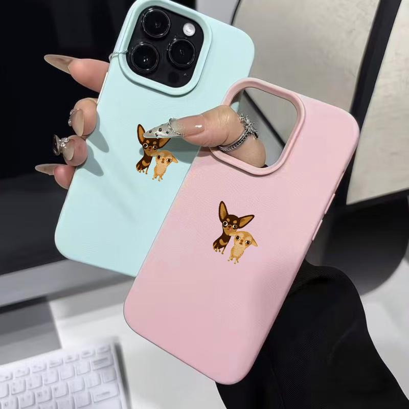 Cute Cartoon Chihuahua Puppy Print Phone Case For iPhone 17 16 15 14 11 12 13 Pro Max 17 Air X XR XS 14 15 Plus Shockproof Cover