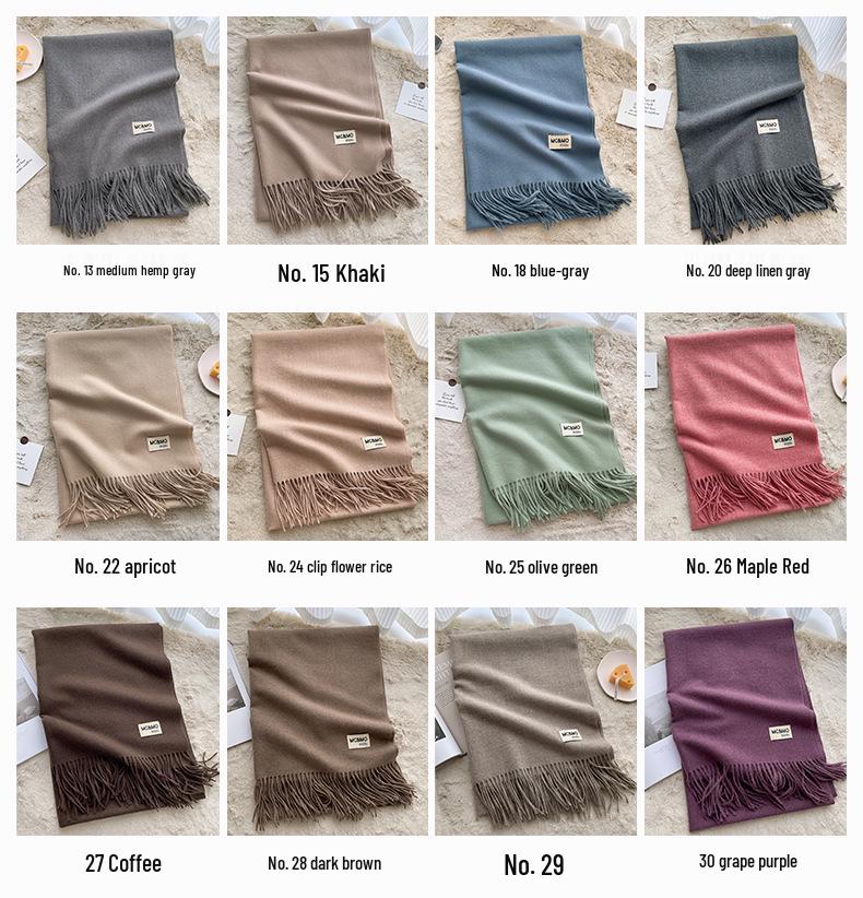 2024 Soft Imitation Cashmere Scarf: Women's Autumn-Winter Korean Style Warm Neck Warmer - Couple's Cold Protection Long Shawl.
