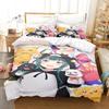 New Kawaii Anime Kuma Kuma Kuma Bear Bedding Set Print With Pillowcase Bed Duvet Cover Soft Single Double Queen Super King Size