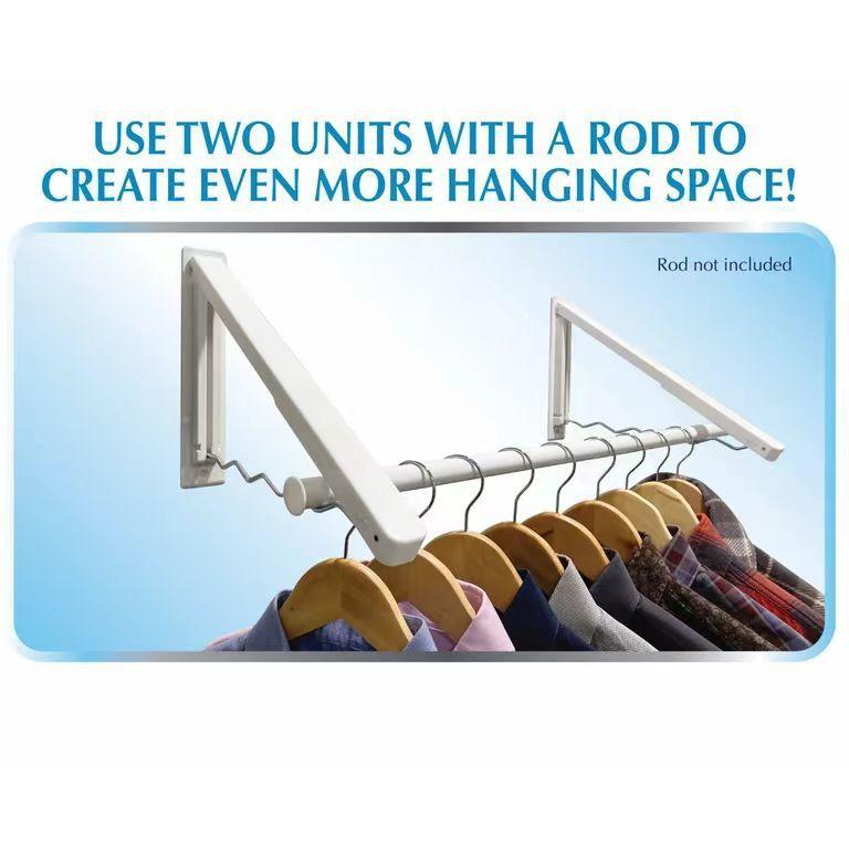 Wall Mounted Foldable Clothes Rack With Abs Construction For Home And Apartment Storage