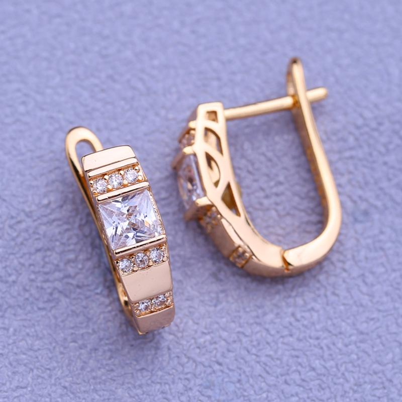 MINTHA Clip Earrings Trendy Fashion Jewelry Cubic Zirconia Hollow Stud Earrings For Women Rose Gold Color Earrings