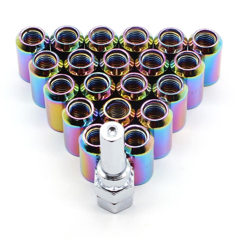 DEFT M12x1.5 Racing Wheel Lug Nuts 20 Pcs Racing Car Steel Wheel Extended Nuts Stainless Steel Car Wheel Rims Lug Nuts
