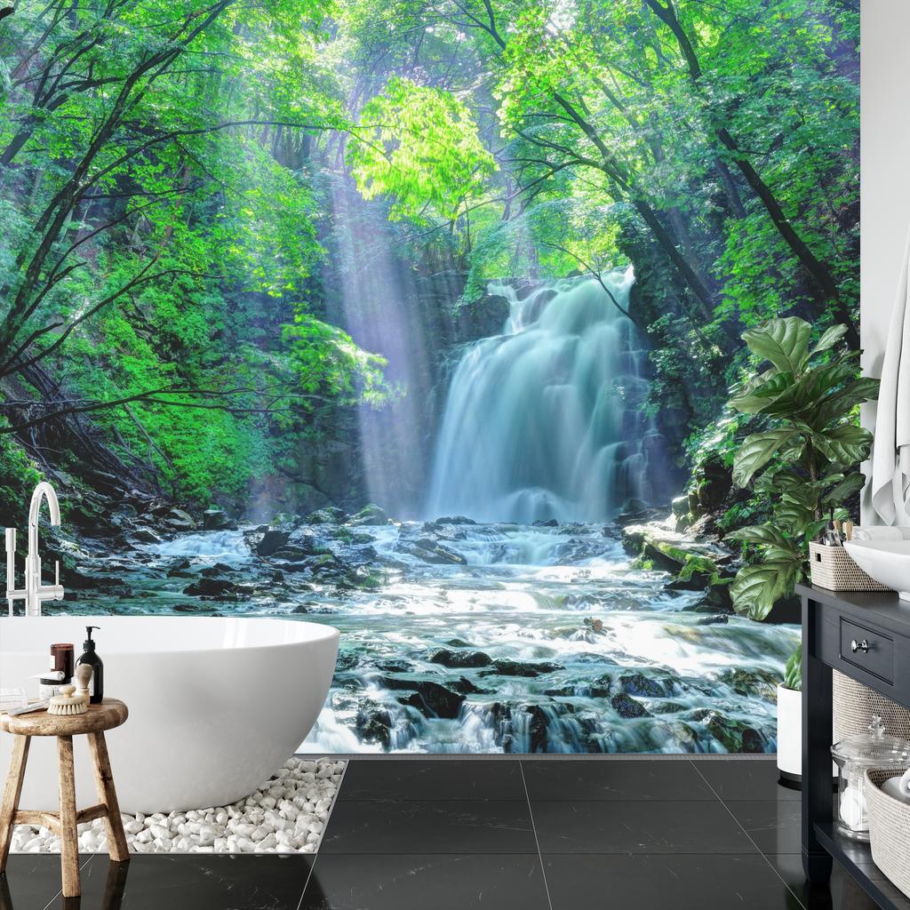 Photomural Waterfall In The Forest Non-Woven 460x300