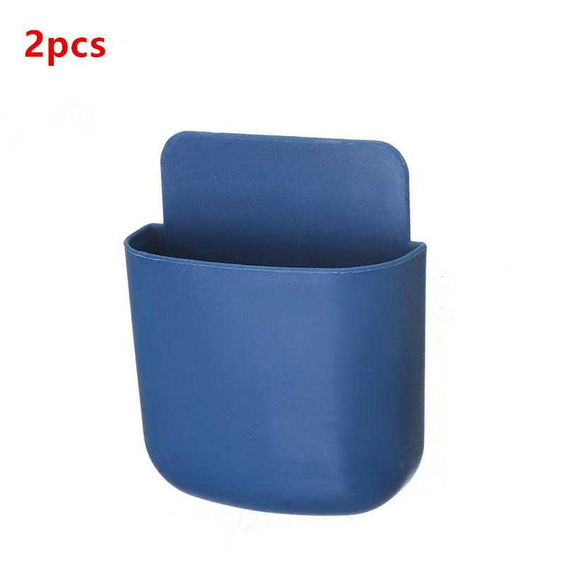 2Pcs Wall Mounted Storage Box Household Living Room Conditioner Remote Control Bedside Phone Storage Holder Organizer Box Shelf