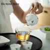 130ml Pure Hand-painted Butterfly Orchid Ceramic Teapot Elegant Pot Household Tea Soaking Kettle for Tea Accessories Ornaments