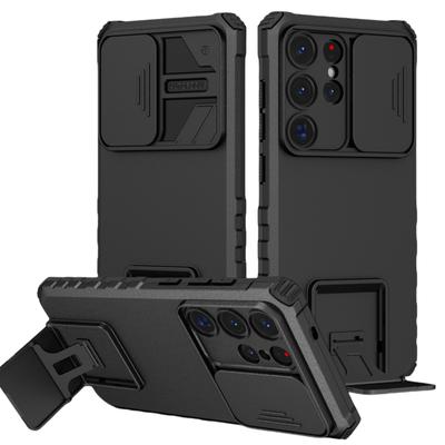 For Galaxy S25 Ultra Lens Protective Case for Samsung Galaxy S25 Ultra S24 Plus FE S22 S23 5G Kickstand Cover