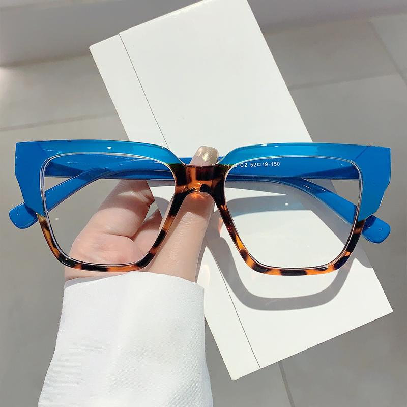 Oversized Eyeglasses Frames Stylish New in Multicolor Spectacles Trendy Fashion Non-prescription Women Eyeglasses