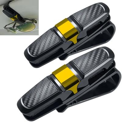2Pcs Car Sun Visor Sunglasses Ticket Card Clamp Clip Car Glasses Holder Portable ABS Eyeglasses Case Car Accessories