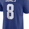 Nike X Kolaboracja NFL New York Giants Daniel Jones Dekolt w serek Pulower Krótki rękaw Koszulka piłkarska Męska góra Niebieska 31NMNGLH8IF-NZ0