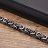 Vnox 8mm Vintage Byzantine Bracelets for Men, Oxidized Bold Square Links Chain Wristband, Viking Punk Father's Day Gift to Dad