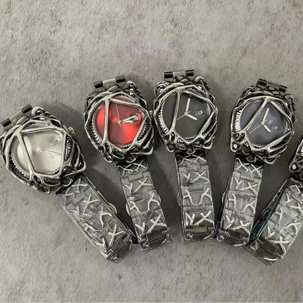 2025 Y2K Antique Alabaster Quartz Watch Men Retro Black Strap Red Medieval Old Unique Creative Men's Watches Luminous AAA Clock