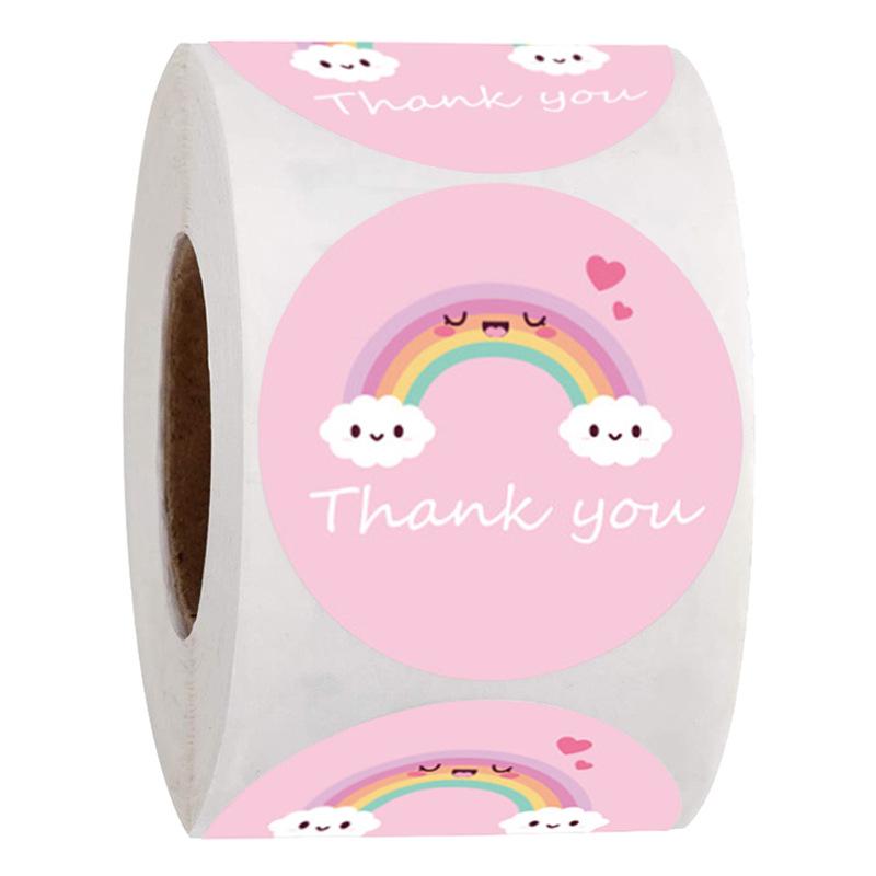 50-500pcs Sun Rainbow Clouds Sticker Cartoon Thank You Stickers Cute For Handmade Gift Decor Labels Kids Reward Stickers