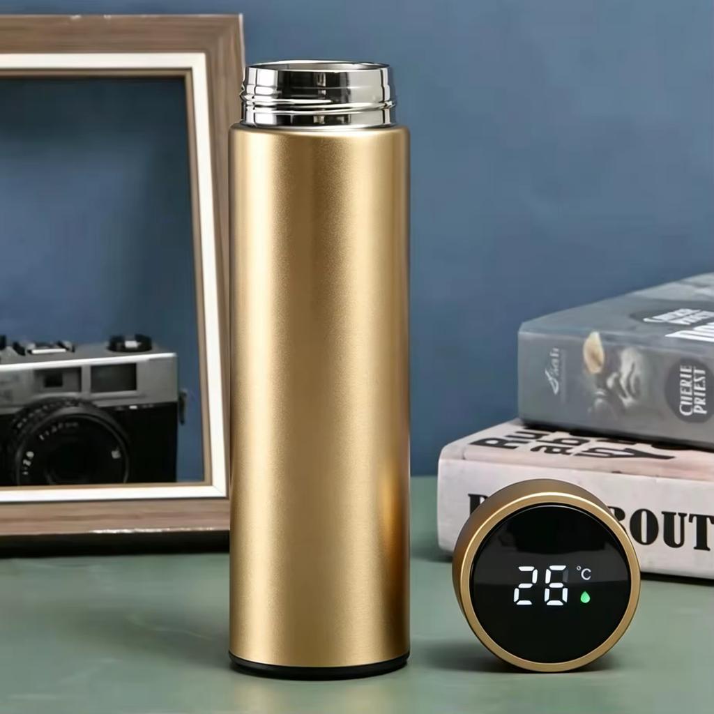 Customize Portable Temperature Led Digital Display Smart Drinkware Hot Water Bottle Stainless Steel Flasks Thermos Water Bottle