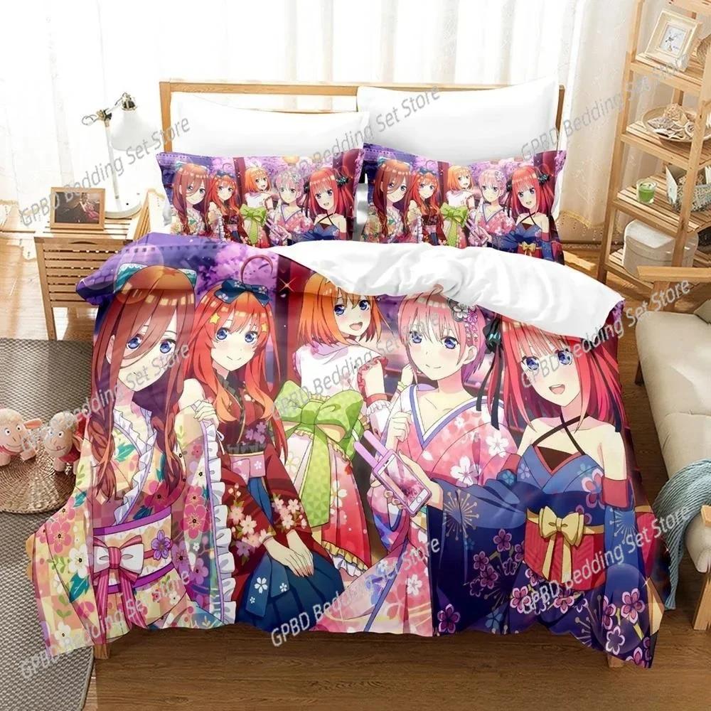 Anime Kawaii Mädchen The Quintessential Quintuplets 3D NEU Bettbezug Kissenbezug Bettwäsche Set Erwachsener Junge Mädchen Schlafzimmer Einzel Doppel