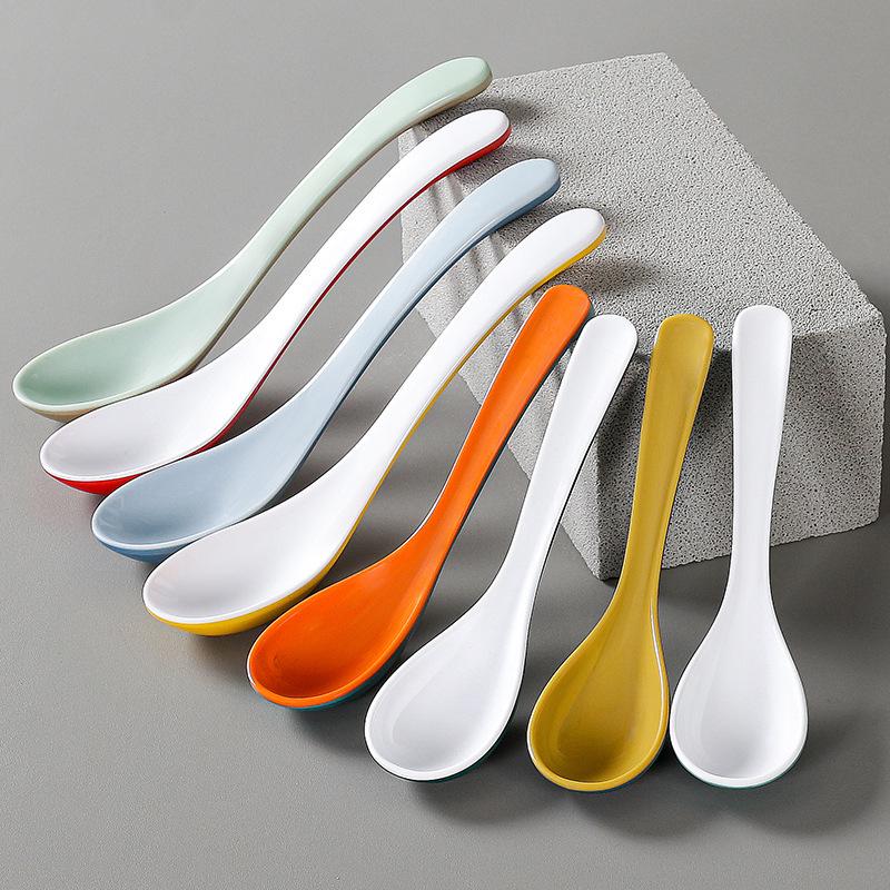 Xiangyuanmei Colorful Melamine Soup Spoon - Restaurant & Hotel Stirring Spoon, Imitation Porcelain, Plastic, for Hot Pot