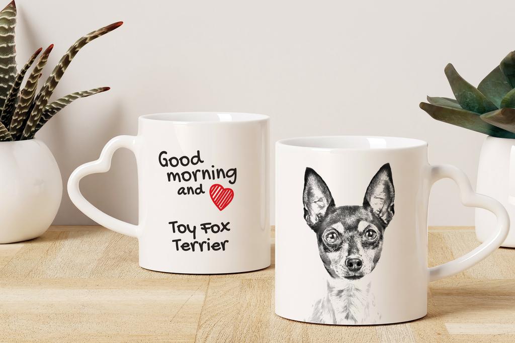 Toy Fox Terrier, American Toy Terrier, Amertoy - Cup with a Dog, Adorable Cup with a Heart-shaped Handle, Universal Gift from the Art-Dog Brand