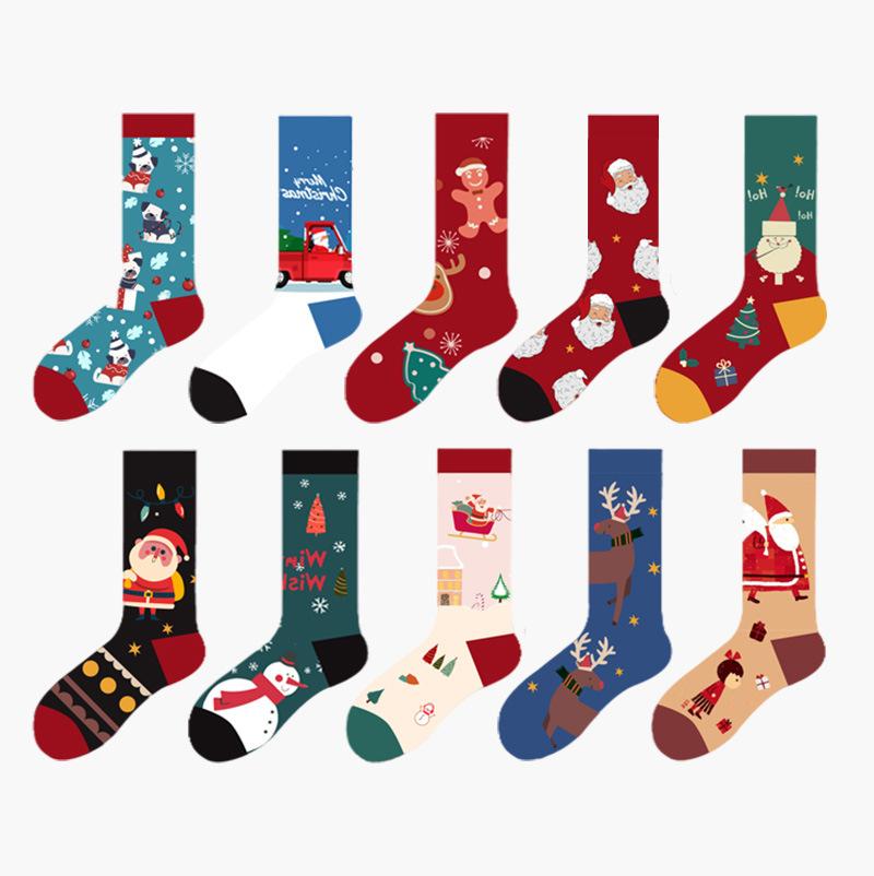 Cartoon Christmas Gift Socks Street Sports Trend Couples Cotton Socks