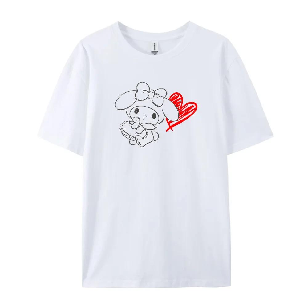 Cotton Breathable Childrens Tshirt Summer New Cute Melody Printed Parent Child Wear Unisexs and Womens Short Sleeves 2026