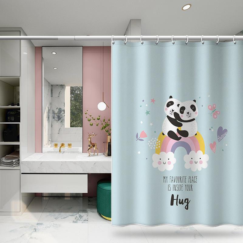 Banyo Kalınlaşmış Su Geçirmez Perde Küf Geçirmez Duş Perdesi Duş Bölümü Perdesi Duş Perdesi Banyo Perdesi Ücretsiz Delikli