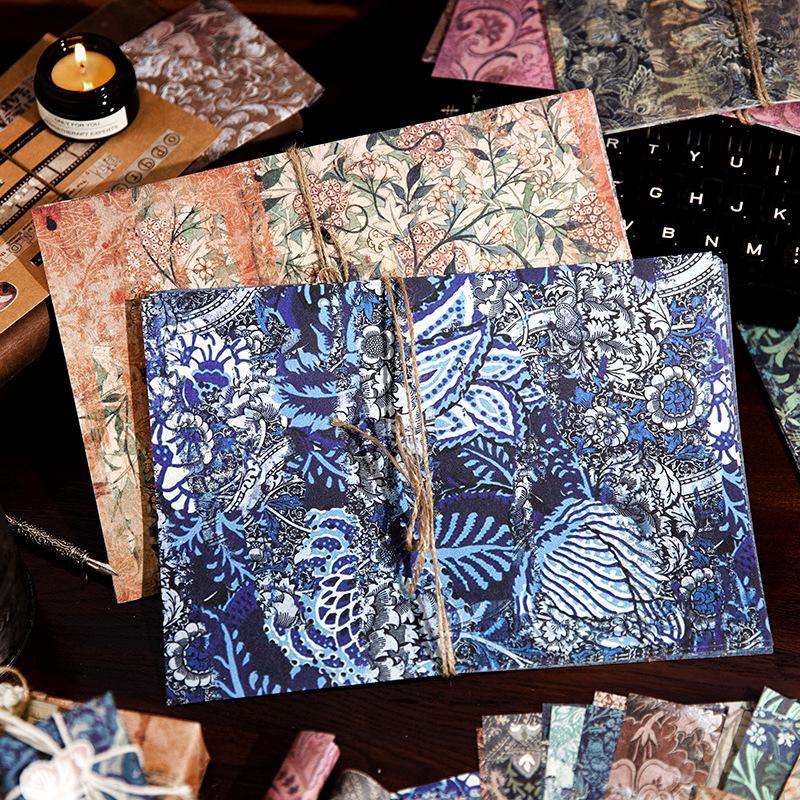 Velké papíry s barokním motivem 20 ks, Vintage pozadí pro deník, Ozdobné potřeby pro DIY scrapbooking