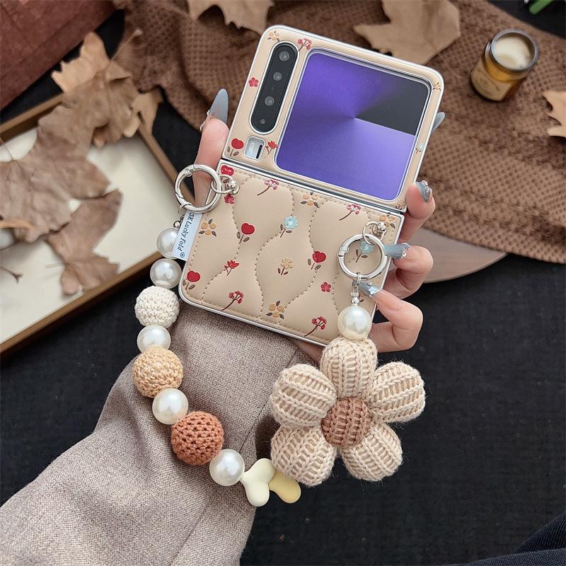 Huawei Purax 3D Floral Foldable Phone Case W/ Lanyard