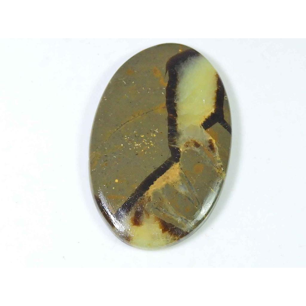 100% Natural Yellow Septarin Oval Flatback Cabochon Loose Gemstone 32X51MM SK-1895