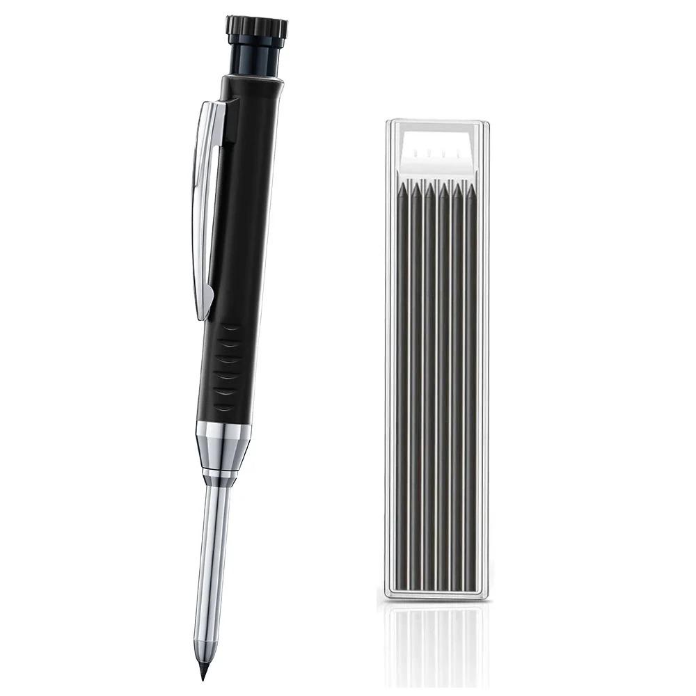 2.8mm Solid Carpenter Pencil Mechanical Pencil with Built-in Sharpener Carpentry Long Head Carpenter Pencil Stationery Supply