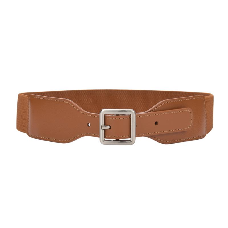 Four Seasons Available New Women'S Decorative Elastic Wide Belt Women'S Elastic Wide Simple Women'S Square Needle Buckle Belt