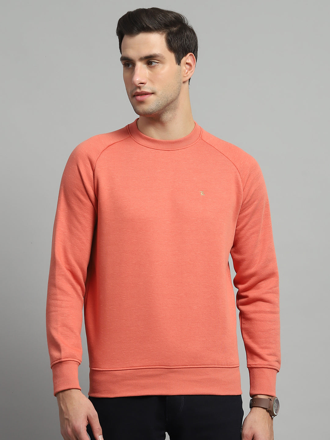 Monte Carlo Men Regular Fit Orange Sweatshirt XL