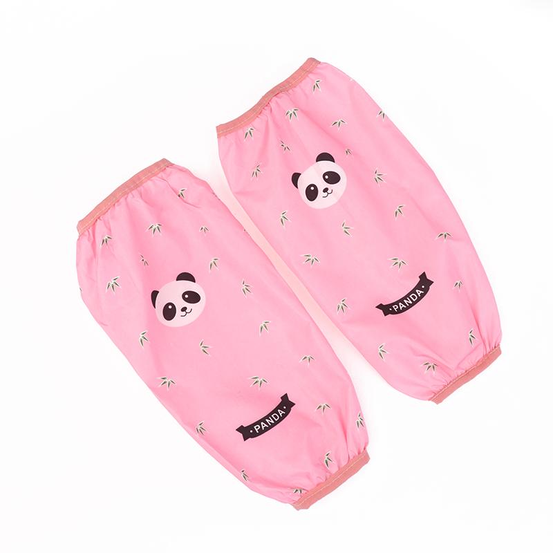 2 шт. водонепроницаемые рукава женские противообрастающие офисные рукава мужские длинные рабочие рукава милые мультяшные кухонные мытье посуды чистящие рукава розовый